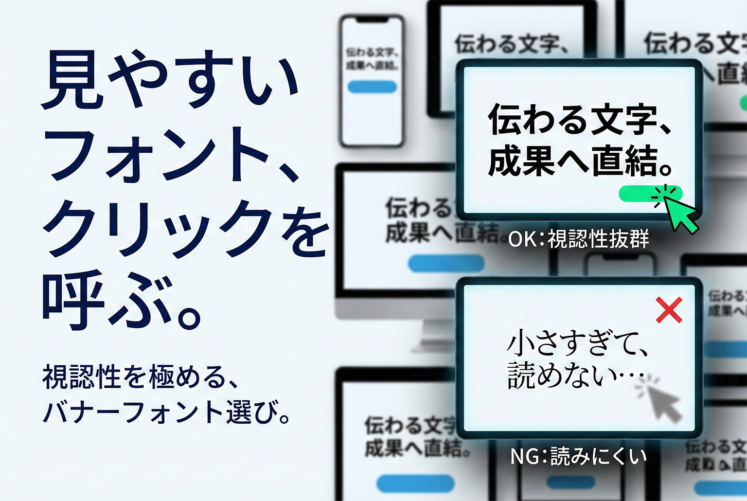 バナーで崩れないフォント運用：可読性・太さ・サイズの基準とNG例