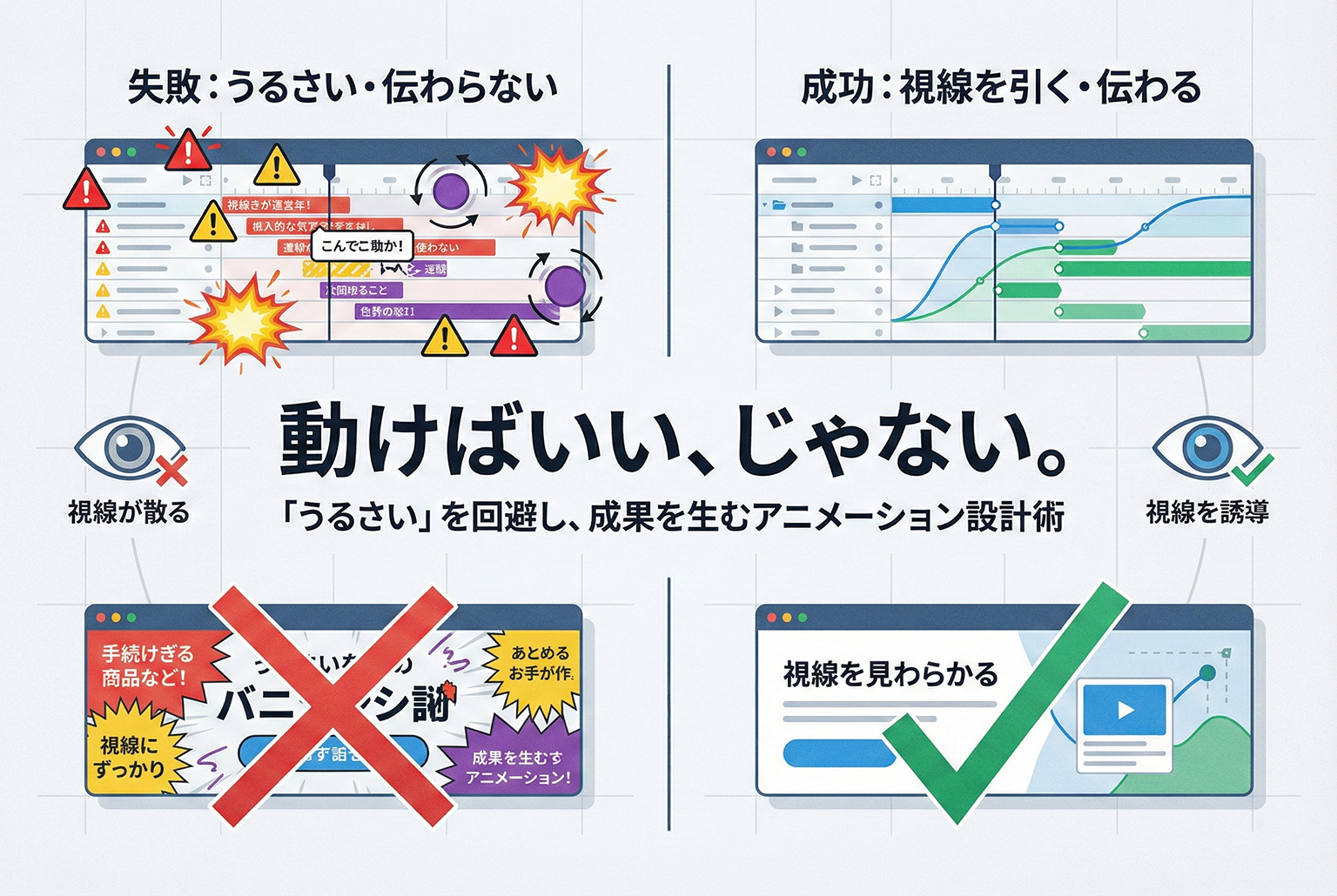 動くバナーの作り方：GIF/アニメーションでやりがちな失敗と最適な情報量