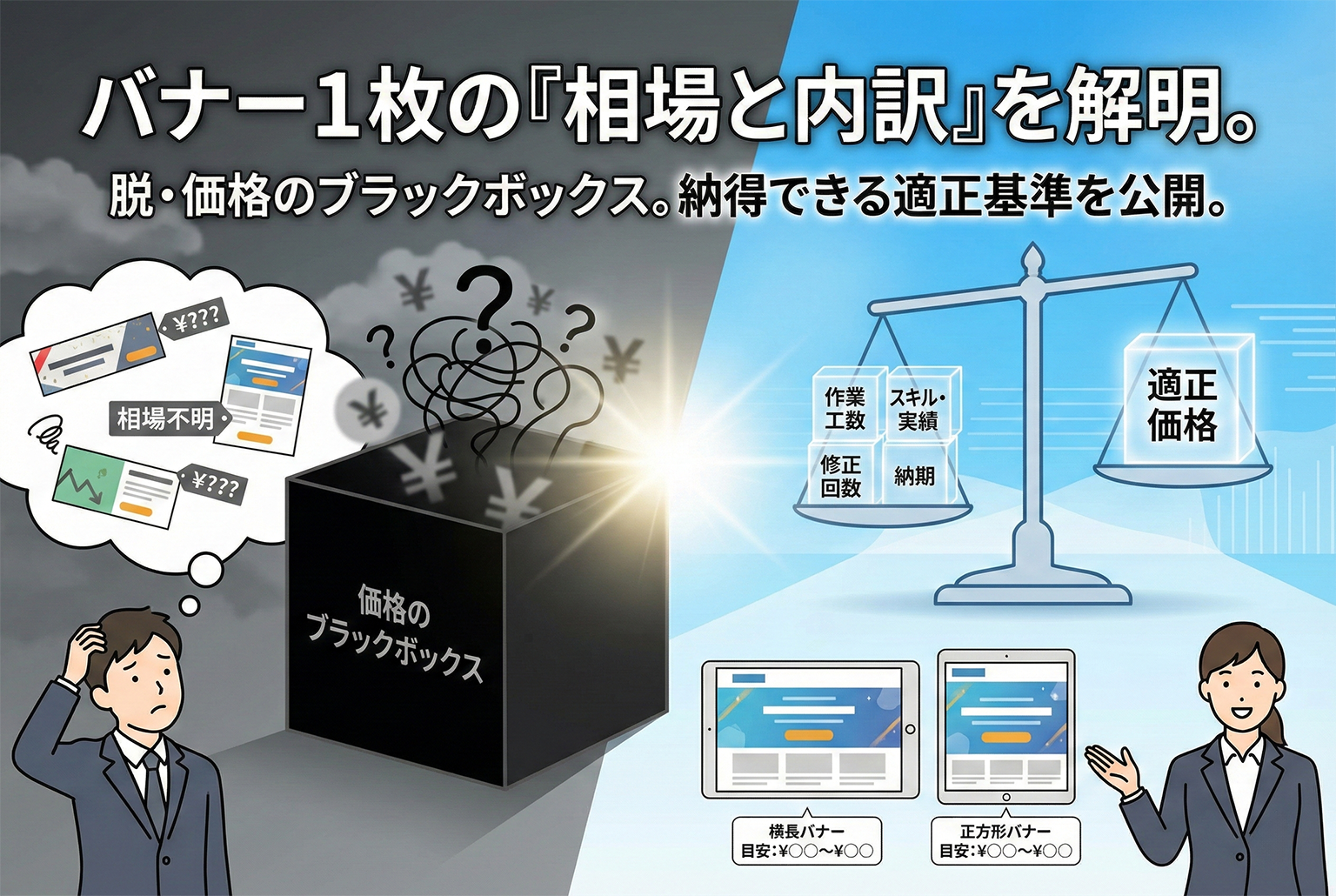 バナー制作の単価は1枚いくら？価格がブレる要因と適正単価の決め方