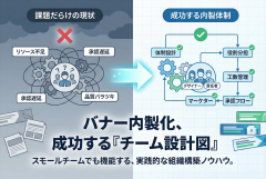バナー制作を内製化する体制設計：役割分担・工数・承認フローの最適解