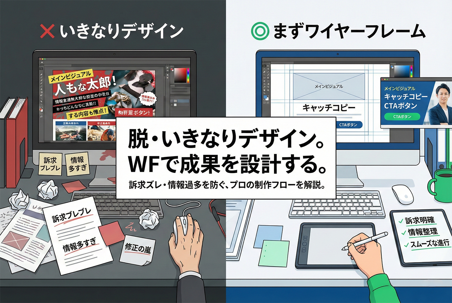 バナーにワイヤーフレームは必要？成果が出る情報設計の作り方と例