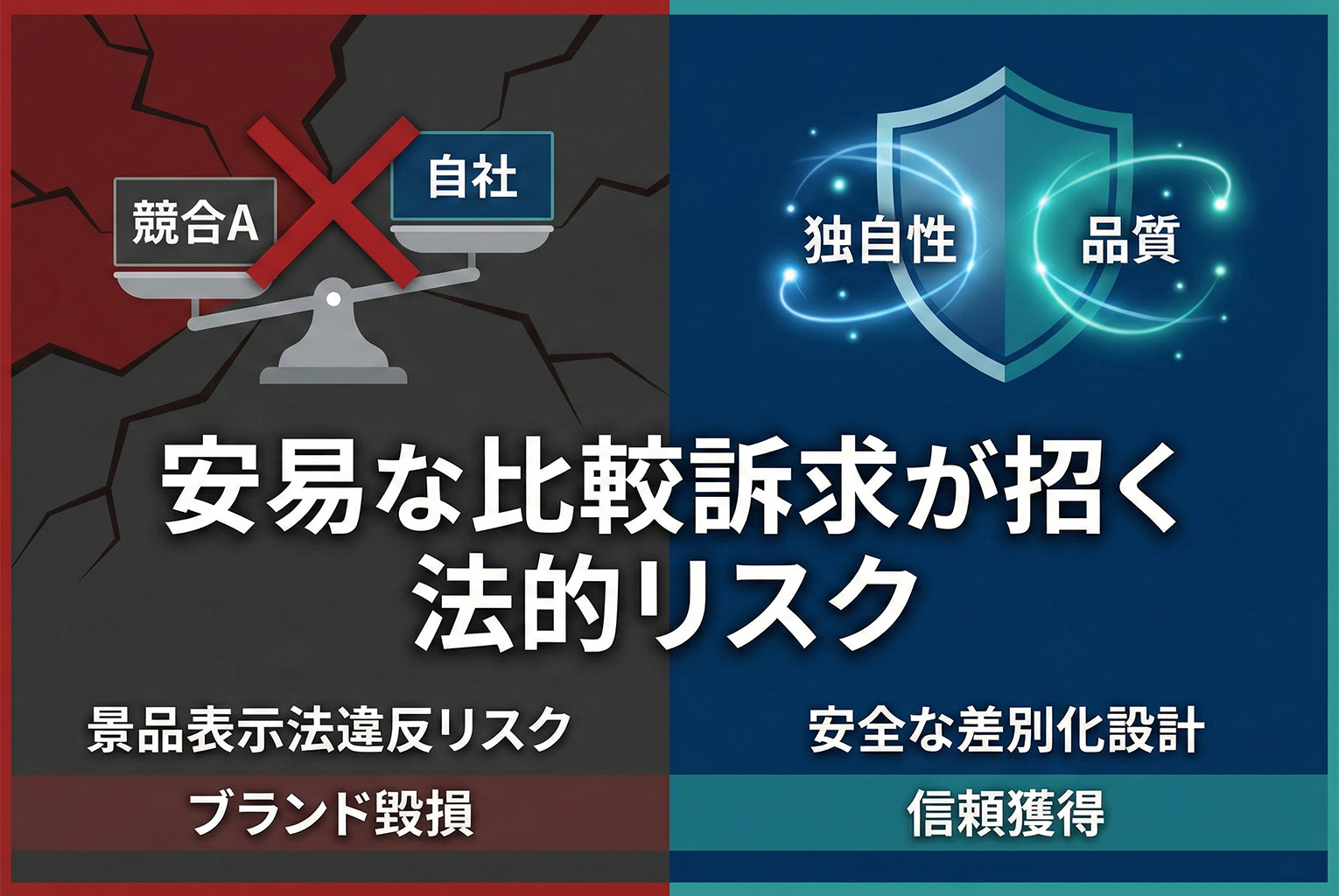 競合比較のバナーは危険：差別化を“安全に”伝える設計と注意点