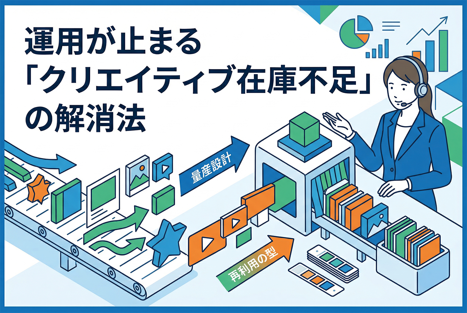 運用が止まる“クリエイティブ在庫不足”の解消法：量産設計と再利用の型