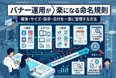 バナー運用が楽になる命名規則：媒体・サイズ・訴求・日付を一意に管理する方法