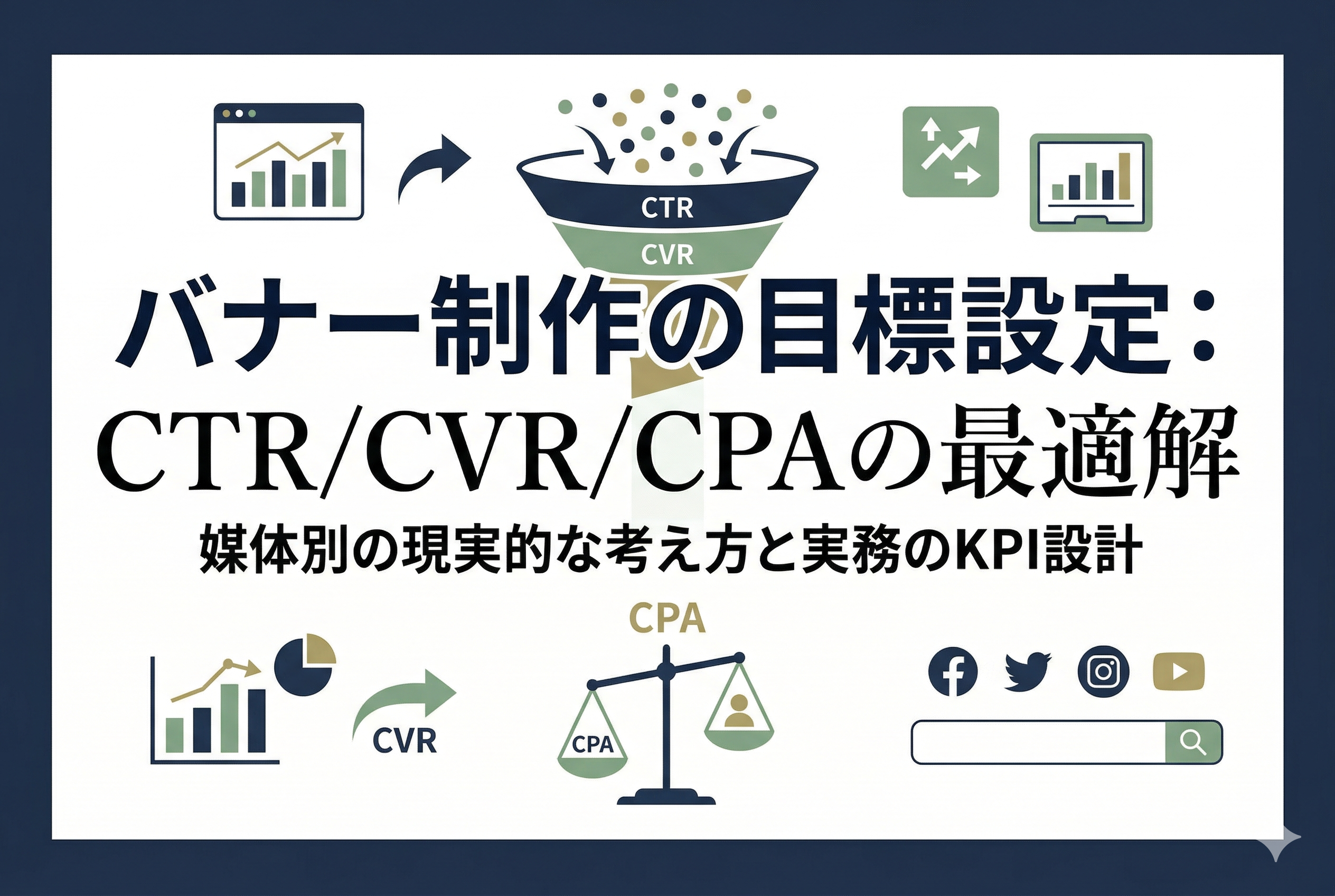 バナー制作の目標設定：CTR/CVR/CPAをどう置くか（媒体別の現実的な考え方）